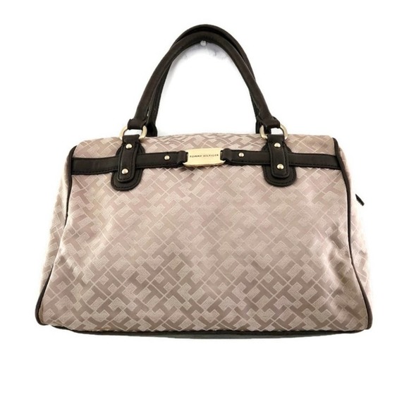 Tommy Hilfiger Women's Tan Canvas Double Handle Tote - Picture 1 of 8